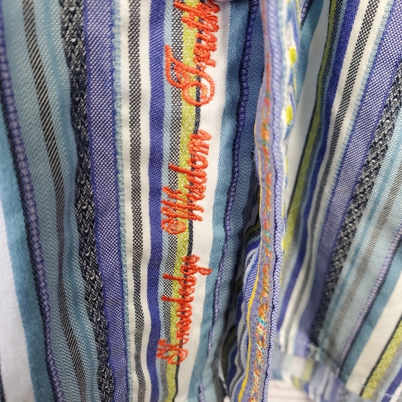 Robert Graham Men's Shirt Striped L Flip Cuffs - Picture 5 of 10